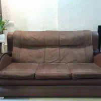 مبلمان راحتی نیم ست ۵ نفره/ چرم و پارچه/ توافقی