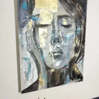 تابلو نقاشی  مینیمال خط پتینه مخمل هدیه کادو