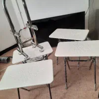 میز عسلی جلو مبلی مدل تاشو پایه استیل