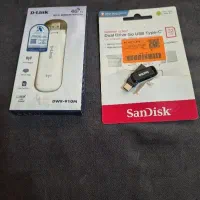 فلش سن دیسک ۳۲ گیگ و مودم دی لینک ۹۱۰ M