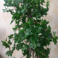 درختچه مصنوعی گل مینیاتوری با گلدان چوبی نونو|گل مصنوعی|ری, علایین|دیوار