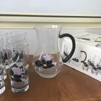 پارچ و لیوان لومینارک فرانسه قدیمی اصل