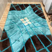 گلیم فرش ابی فیروزه ای