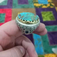 انگشتر دست‌ساز فیروزه به وزن 58گرم