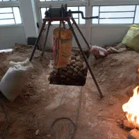 چاه کن مقنی کنید کای وصل اگو رد لوله‌ شناج تخریب