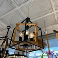 لوستر اقتصادی و خوش قیمت چوب و فلز|لوستر و چراغ آویز|شیراز, گلکوب|دیوار