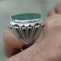 انگشتر رکاب زنجان نگین یشم خط