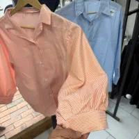 شومیز نخی راه راه زنانه (پوشاک خیابونی )