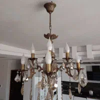 لوستر اویز برنز طلایی بسیار زیبا و لوستر اویز