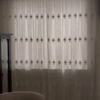 دو عدد پرده حریر خامه دوزی