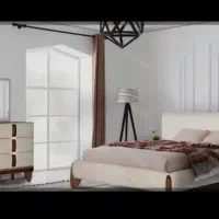 سرویس خواب پارچه تدی پایه چوبی|تخت و سرویس خواب|تهران, شهرک صدرا|دیوار
