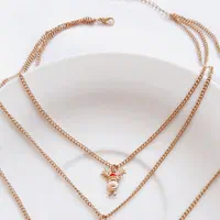 گردنبند زنجیری آویزدار سه ردیفه زمستانی چند رنگ|بدلیجات|سنندج, |دیوار