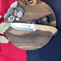 چاقوی بوشگرف فولادی مصطفی دستساز زنجان با غلاف چرم