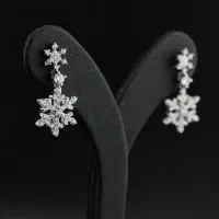 گوشواره نقره جواهری برف E01|جواهرات|تهران, بازار|دیوار