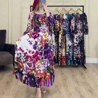 پیراهن ساحلی کریشه هندی طرح آبرنگی و طلاکوب|لباس|بندر ترکمن, |دیوار
