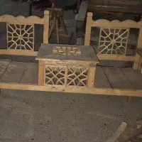 مبل چوبی سنتی میز سرخود