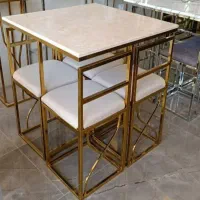 میز ناهارخوری//. ملیکا +مربعی فلزی