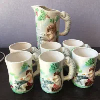 سینی مسی و پارچ چراغ گلابپاش گلدون عتیقه
