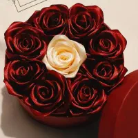 گل روز با روبان|گل مصنوعی|زرند, |دیوار