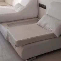 مبلمان طرح چرم سفید|مبلمان خانگی و میز عسلی|گنبد کاووس, |دیوار