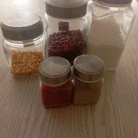 بانکه شیشه ای با در استیل|ظروف نگهدارنده، پلاستیکی، یک‌بارمصرف|گرمدره, |دیوار