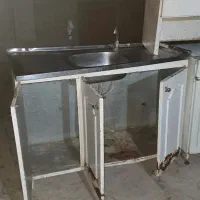 کابینت فلزی با هود وسینگ|آب‌چکان و نظم‌دهنده ظروف|ورامین, ورامین|دیوار