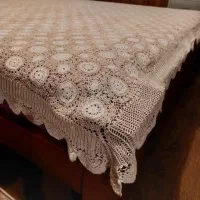 رو تختی 2/20*2/20 یا رومیزی قلاب بافی کار دست|سرویس روتختی|تهران, قلهک|دیوار