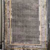 فرش فانتزی طوسی تیره قابدار