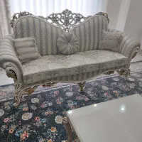 مبل استیل کلاسیک ۸ نفره به همراه ۲ میزبان