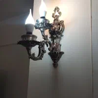 دیوارکوب نقره‌ای دو شاخه با کیفیت