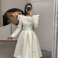 پیراهن مجلسی آستین پفی  بسیار شیک .مزونی