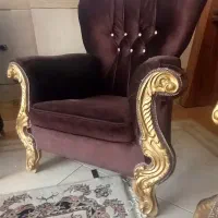 مبلمان هفت نفره کارکرده ولی سالم|مبلمان خانگی و میز عسلی|ابریشم, |دیوار