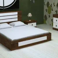 تخت خواب دونفره با لوازم  نو|تخت و سرویس خواب|لامرد, |دیوار