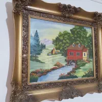 ۵عدد تابلو منظره دست دوز باقاب‌ سلطنتی|تابلو، نقاشی، عکس|اردبیل, |دیوار