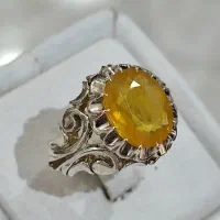 انگشتر یاقوت زرد افریقا زیبا و خوش رنگ