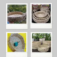 سبد حصیری سه تیکه