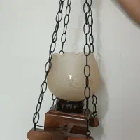 چراغ آویز سنتی روبه بالا چوب نراد