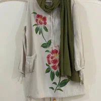 تونیک مانتو لینن نقاشی شده