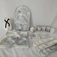 فروش ظروف دکوراتیو خاص و شیک با طرح مرمر