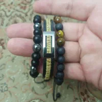 دستبند مردانه استیل مهره‌ایی چرم پاراکورد|بدلیجات|شیراز, شهرک بزین|دیوار