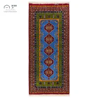 کناره دستباف چله و گل ابریشم بافت خراسان