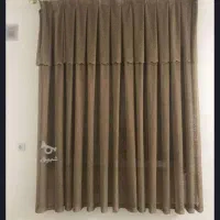 پرده توری والن سرخودهمراه چوب پرده وگیره های طلایی