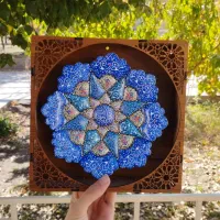 بشقاب دیواری مینا کاری شده