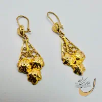 فروش گوشواره طرح گل طلای ۱۸ عیار اجرت۳٪|جواهرات|شیراز, سینما سعدی|دیوار