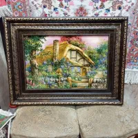 تابلو فرش دستبافت چله ابریشم اعلا گل ابریشم نو