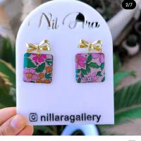 گوشواره طرح گل رزینی|جواهرات|ساری, |دیوار