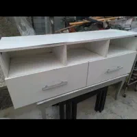 میز تلویزیون سفید دو کشو