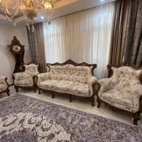 مبلمان ۹ نفره سلطنتی چوب راش با غذاخوری ۸ نفره