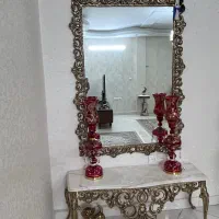 آینه و کنسول برنزی با سنگ مرمر