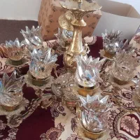 لوستر ۶ شاخه ۱۲ شعله برنجی در حد نو|لوستر و چراغ آویز|تهران, جردن|دیوار